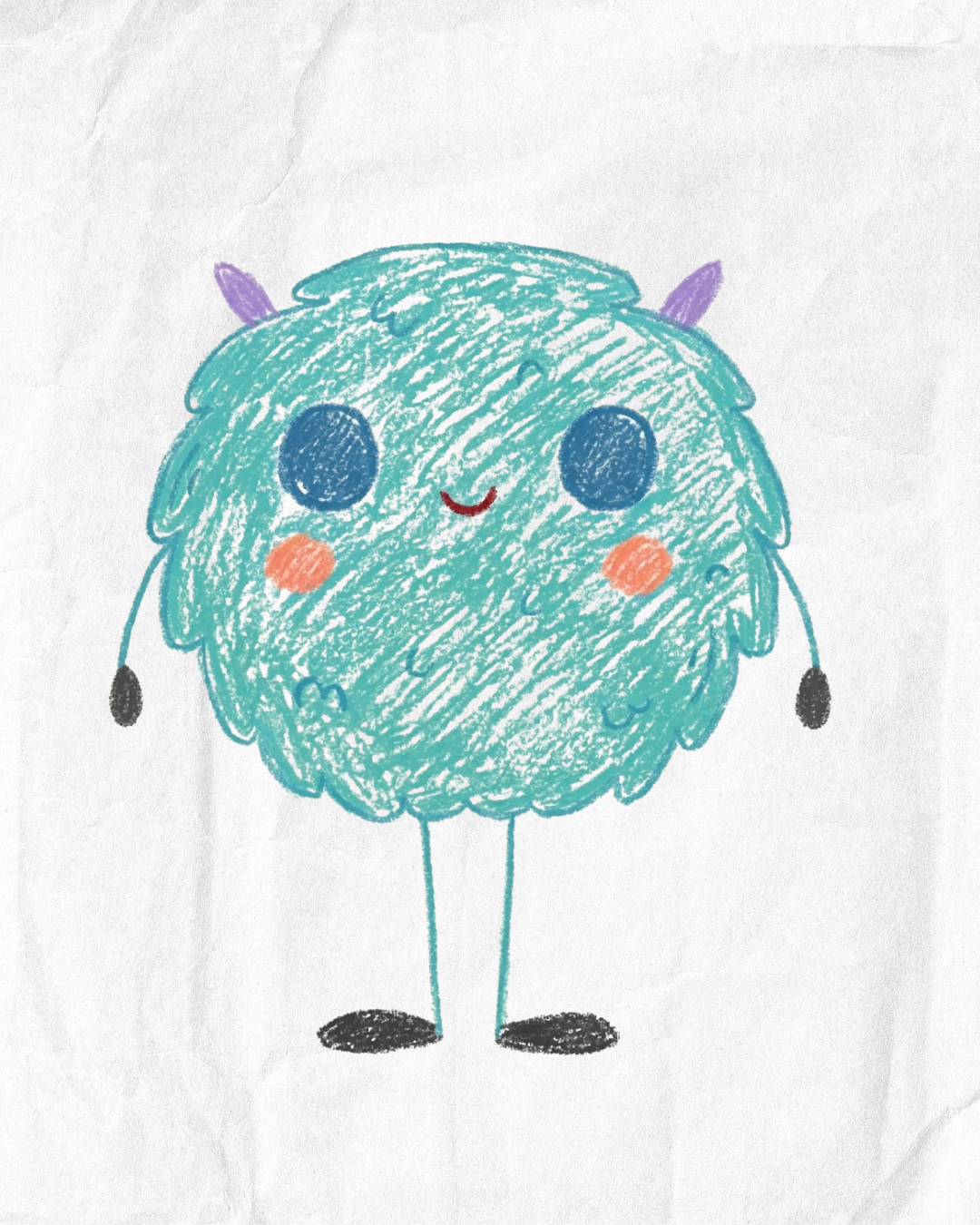 Teal Doodle close up
